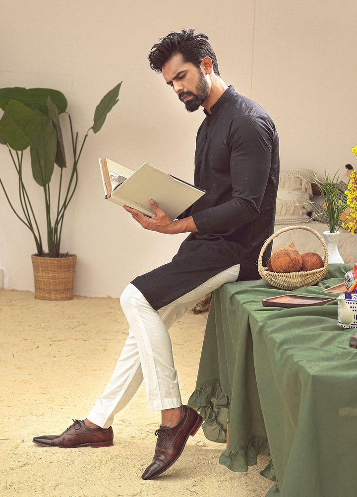 Istor Cotton Formal Kurta for Men -  JET-BLACK IST-66