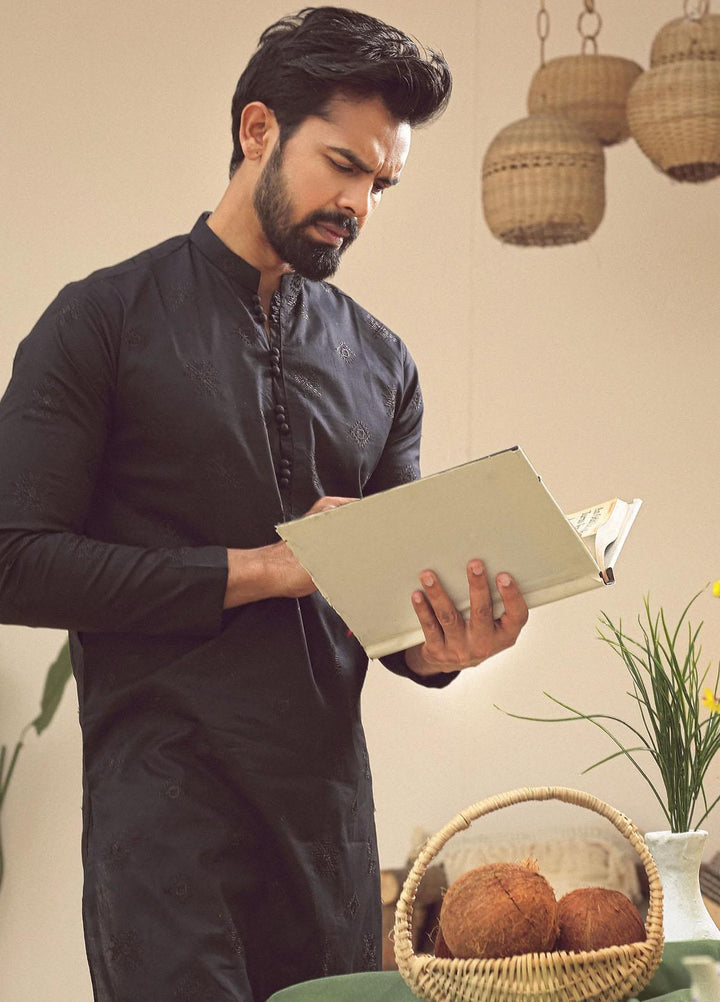 Istor Cotton Formal Kurta for Men -  JET-BLACK IST-66