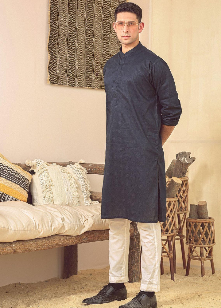 Istor Cotton Formal Kurta for Men -  NAVY IST-68