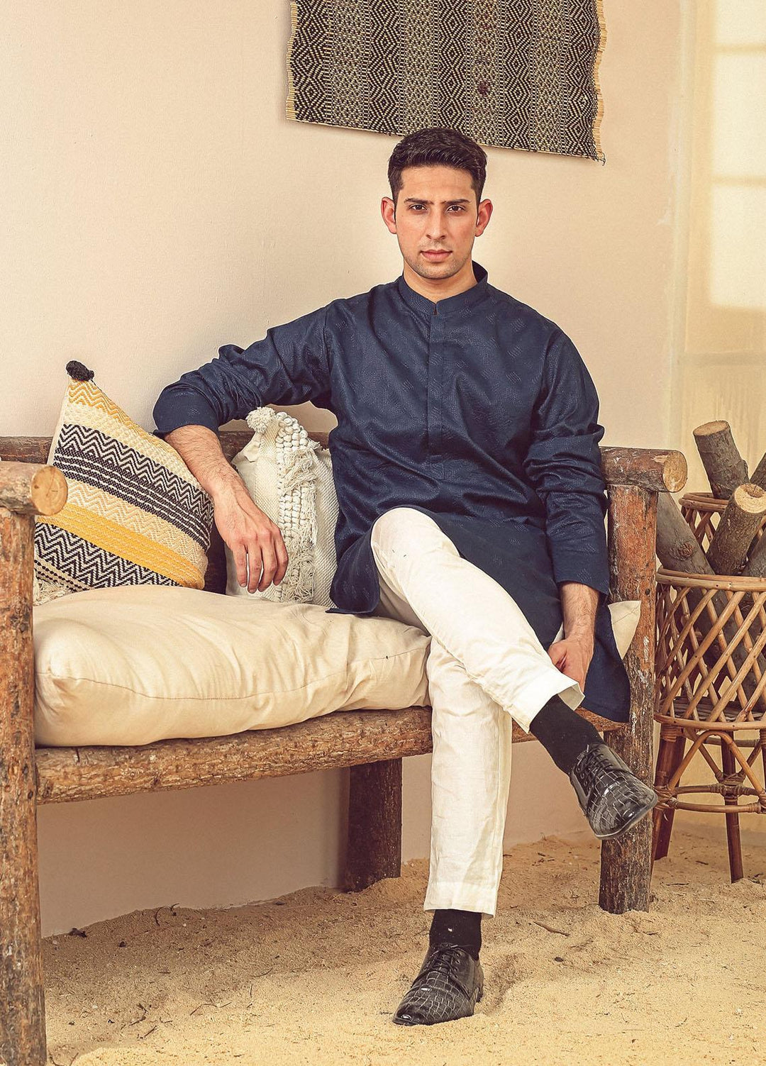 Istor Cotton Formal Kurta for Men -  NAVY IST-68