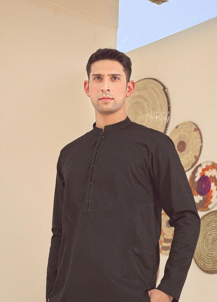 Istor Cotton Formal Kurta for Men -  BLACK IST-80