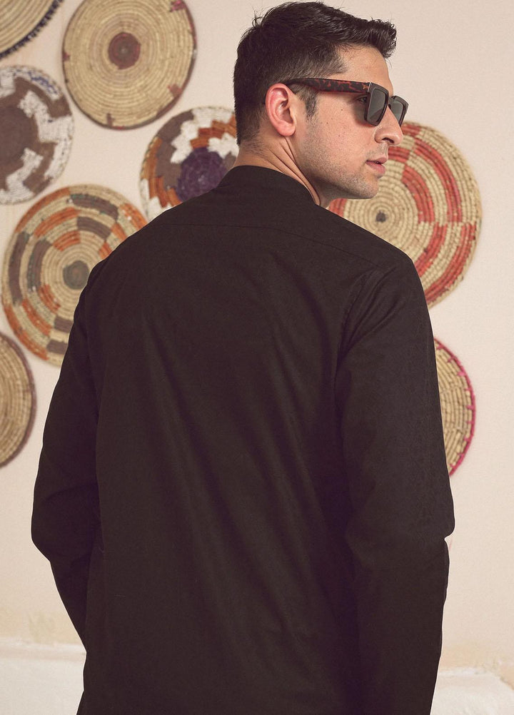 Istor Cotton Formal Kurta for Men -  BLACK IST-80