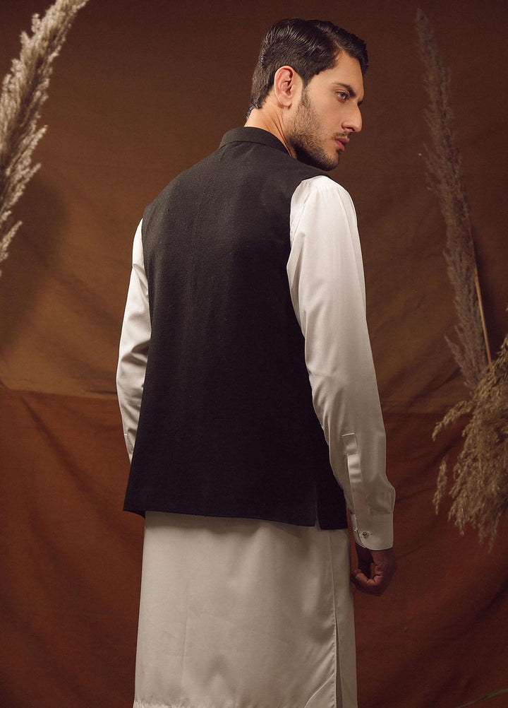 Istor Wool Formal Waistcoat for Men -  IST-57 Wool Blend Black
