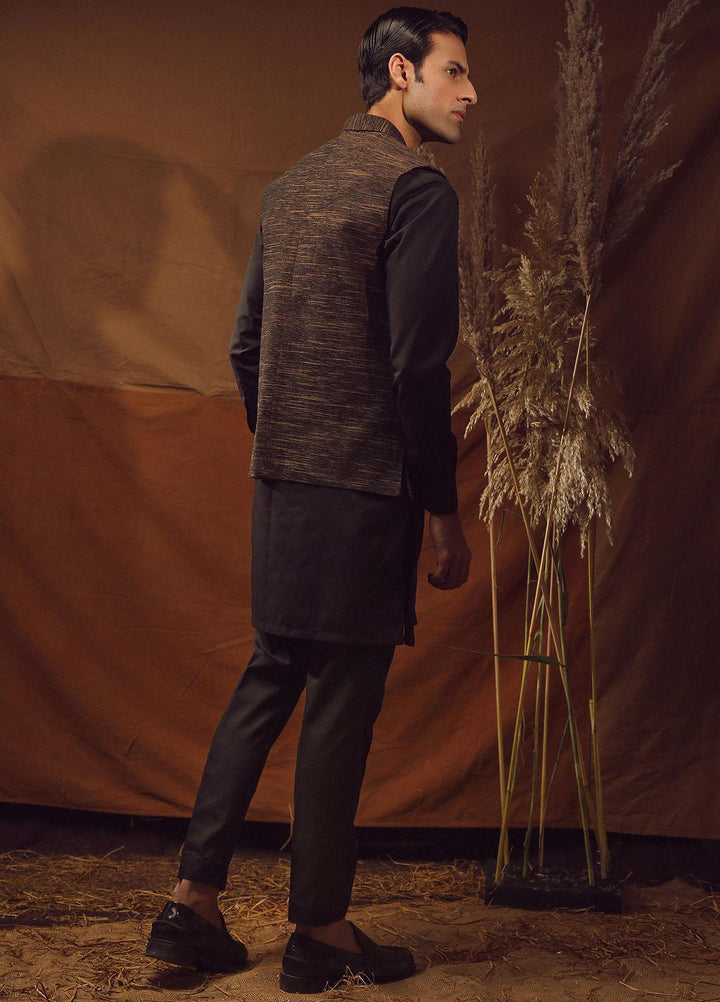 Istor Cotton Formal Waistcoat for Men -  IST-65 Hand Made Khaddar Brown