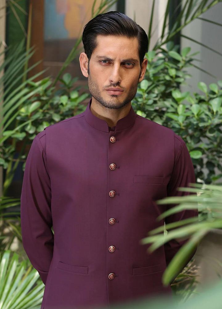 Istor Wash N Wear Formal Men Waistcoat -  EMPIRE PLUM IST-153