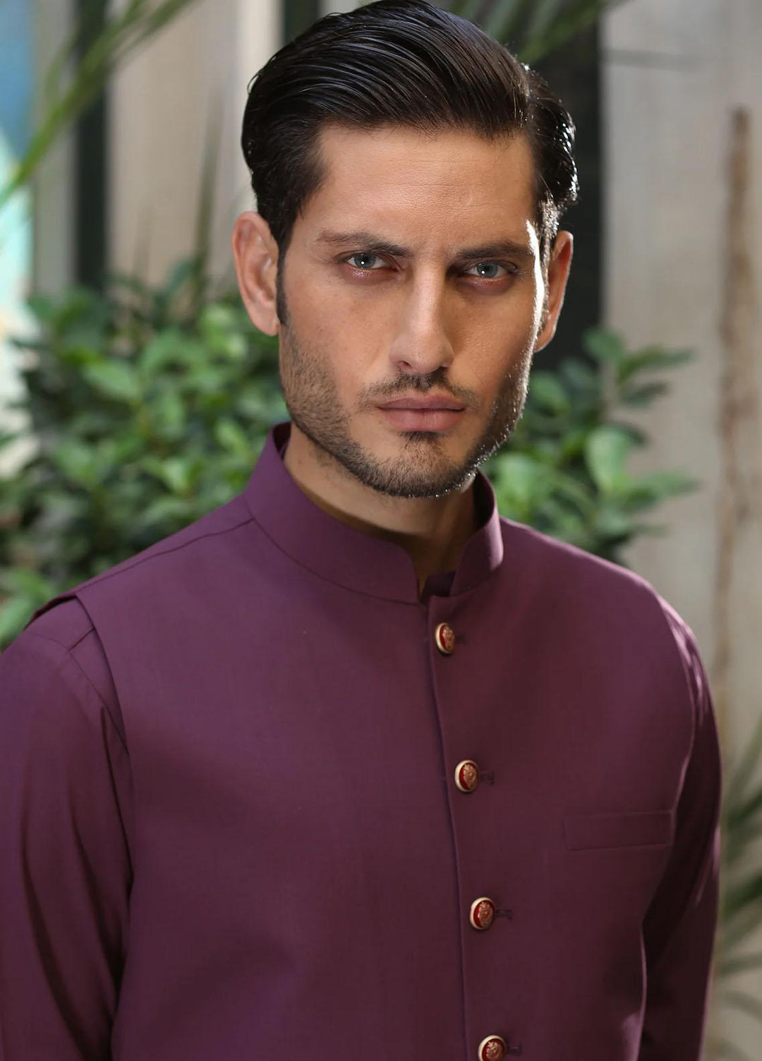 Istor Wash N Wear Formal Men Waistcoat -  EMPIRE PLUM IST-153
