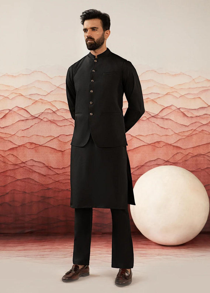 Istor Wash N Wear Formal Waistcoat for Men -  IST-112-BLACK