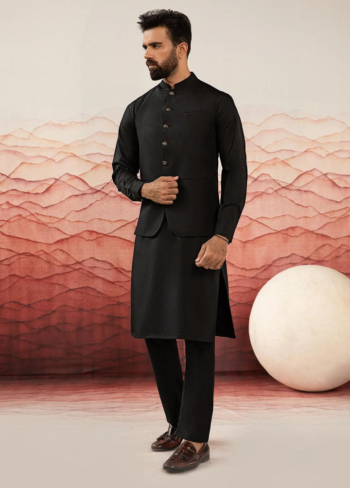 Istor Wash N Wear Formal Waistcoat for Men -  IST-112-BLACK
