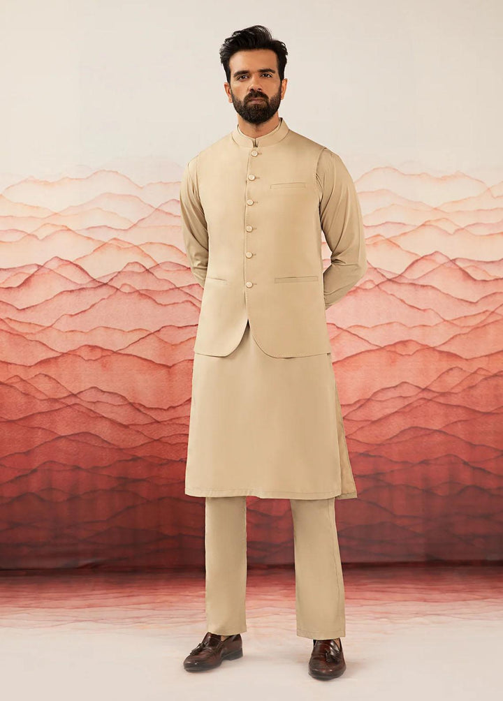 Istor Wash N Wear Formal Waistcoat for Men -  IST-118-KHAKI