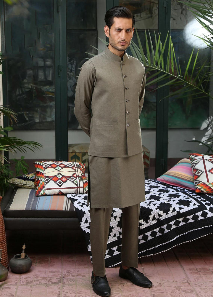 Istor Wool Formal Men Waistcoat -  MARKHOR DUSTY OLIVE IST-155