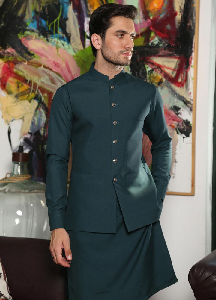 Istor Wash N Wear Formal Men Waistcoat -  PARAMOUNT BOTTLE GREEN IST-150