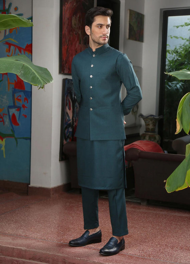 Istor Wash N Wear Formal Men Waistcoat -  PARAMOUNT BOTTLE GREEN IST-150