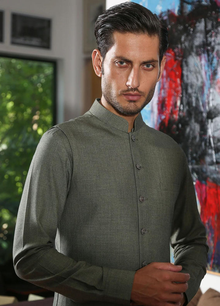 Istor Wash N Wear Formal Waistcoat for Men -  PARAMOUNT FOREST GREEN IST-151