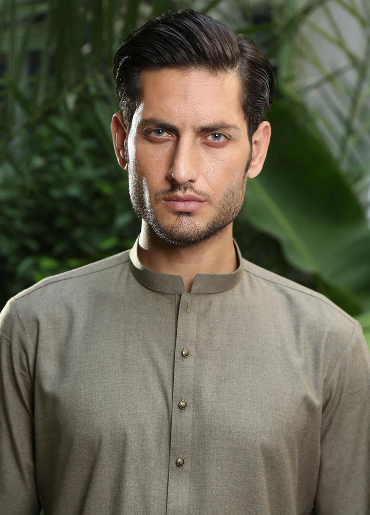 Istor Wash N Wear Formal Men Kurta Pajama -  MARKHOR DUSTY OLIVE IST-48
