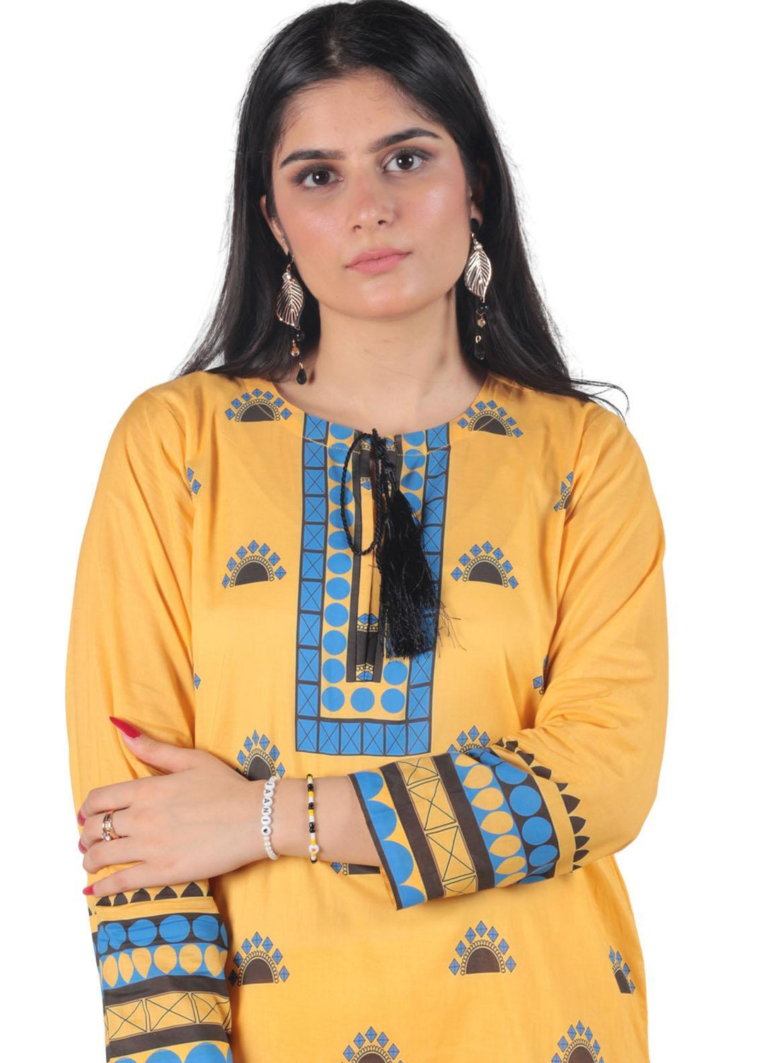 Vibgyor Fashion Pret Printed Lawn 3 Piece Suit D7-C1-23S LEYA YELLOW