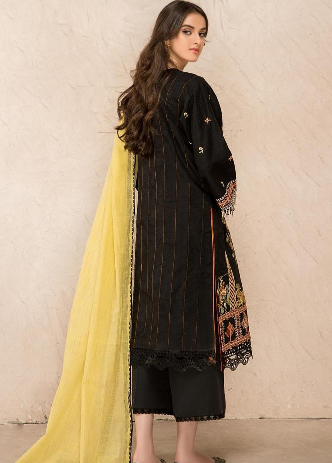 Ittehad Textiles Embroidered Lawn Suits Unstitched 3 Piece ITD22-PS2 LF-EP2-2218 Black - Summer Collection