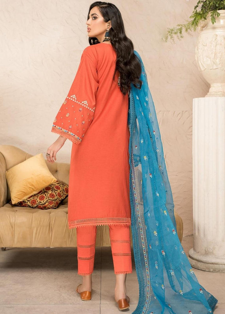 Ittehad Textiles Embroidered Lawn Suits Unstitched 3 Piece ITD22-PS2 LF-EP2-2227 Rust - Summer Collection