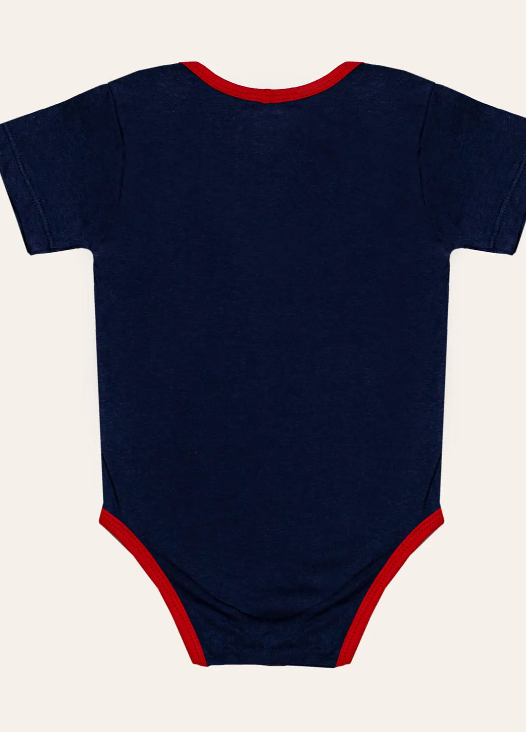 Ixample Printed Cotton Jersey Baby Navy Short Sleeve Body Suit