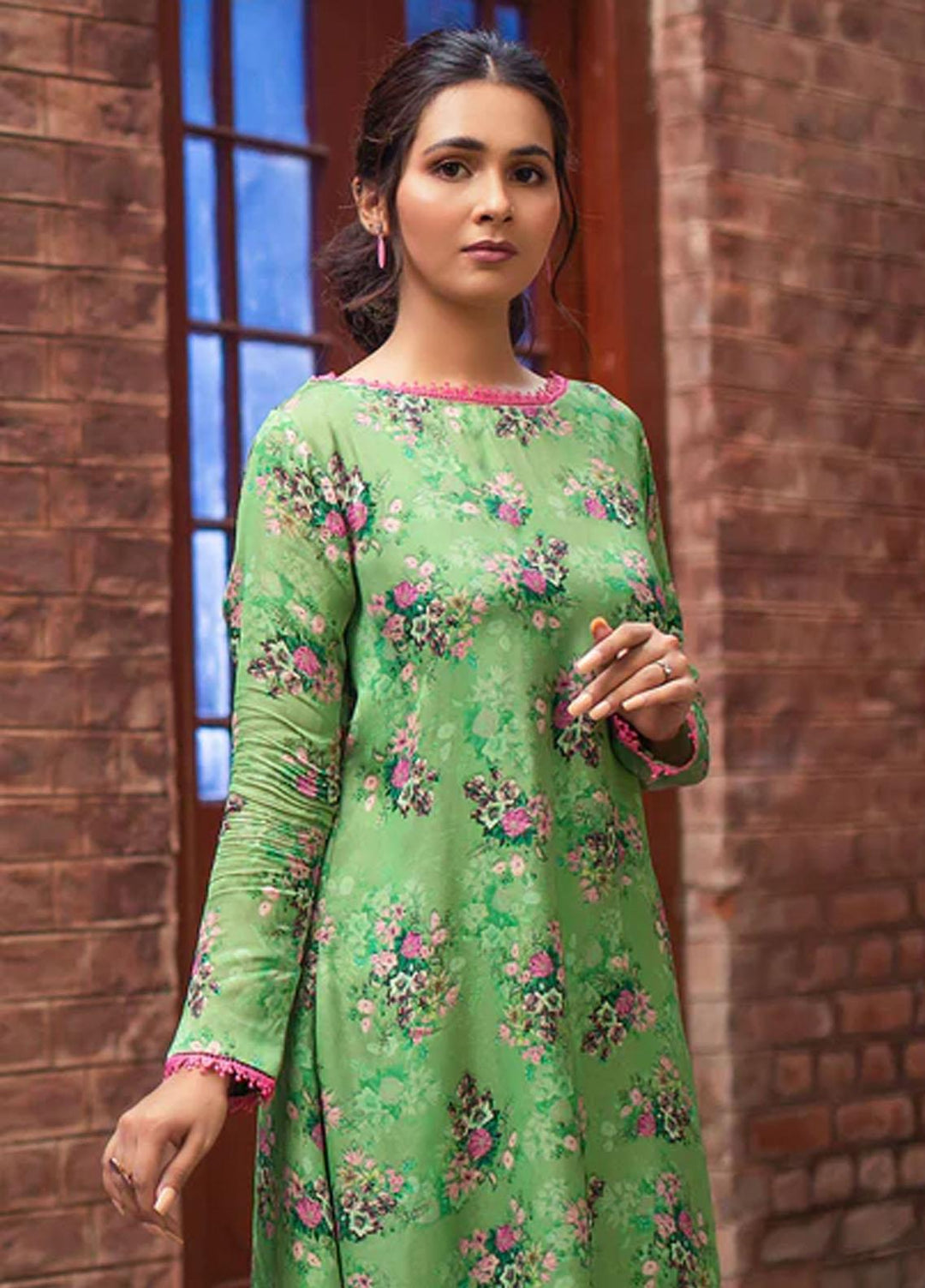 IZA NUR Casual Pret Printed Silk 2 Piece Dress IZN22BLS RGB-03 BS-3