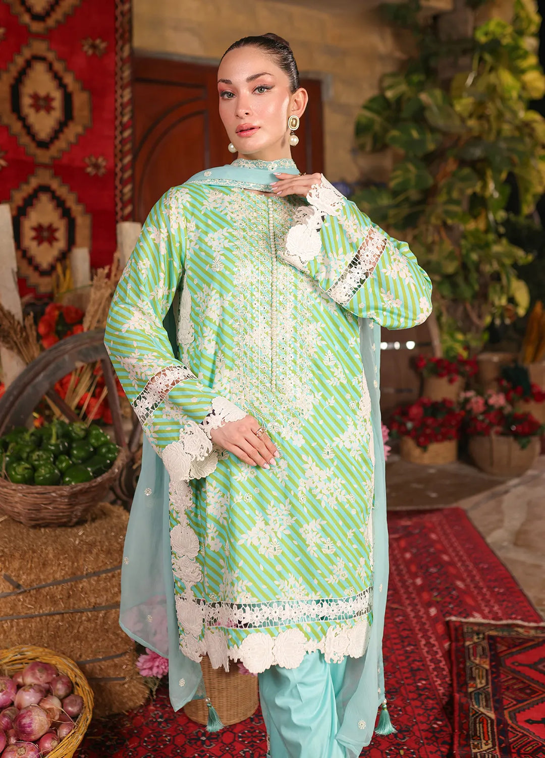 Izel by Salitex Embroidered Cambric Suits Unstitched 3 Piece SUNW6PE004UT - Fall Collection
