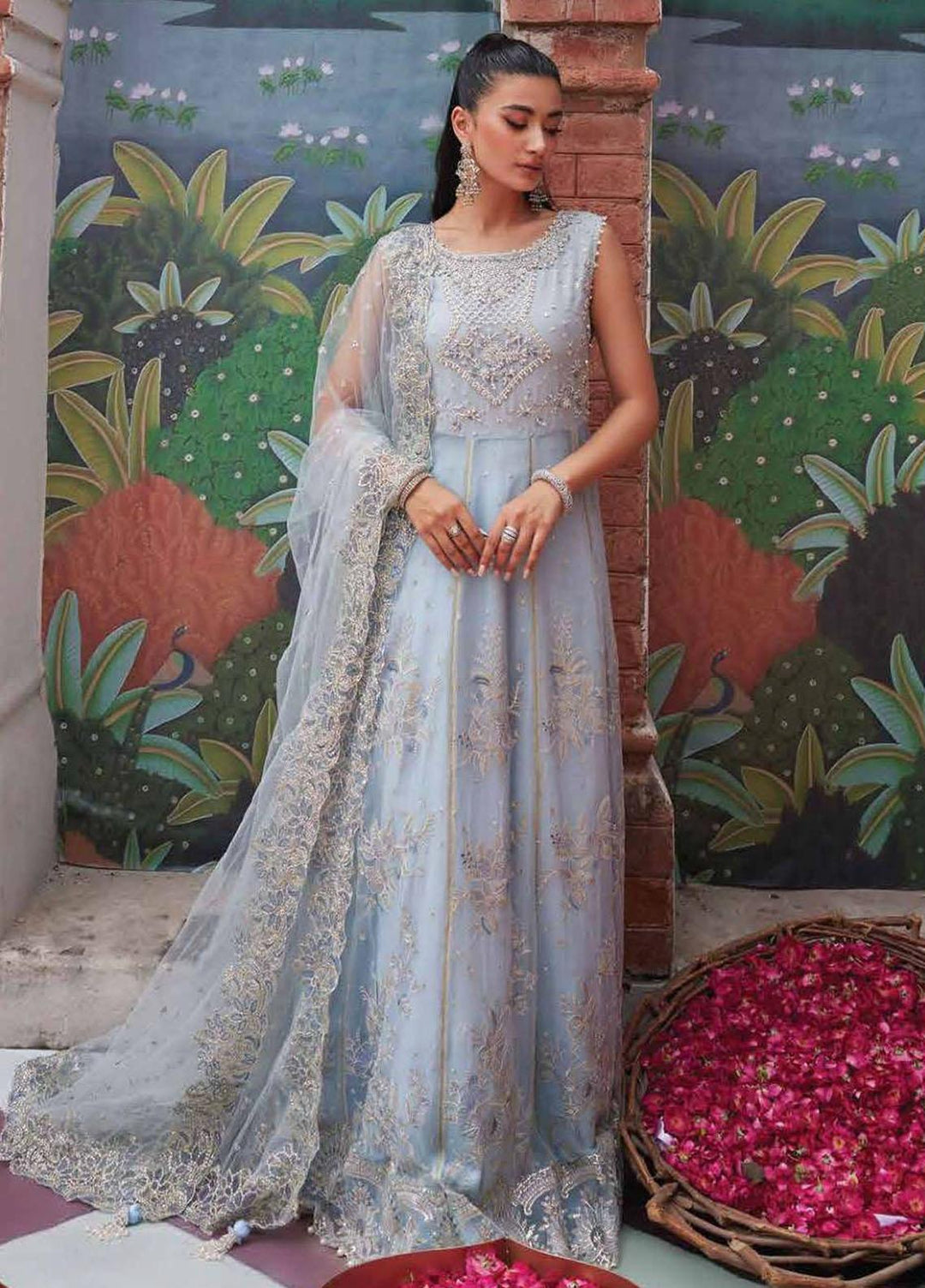 Izhar By Mushq Embroidered Chiffon Suits Unstitched 4 Piece MQ23IZ MCH-10 Tania - Luxury Collection