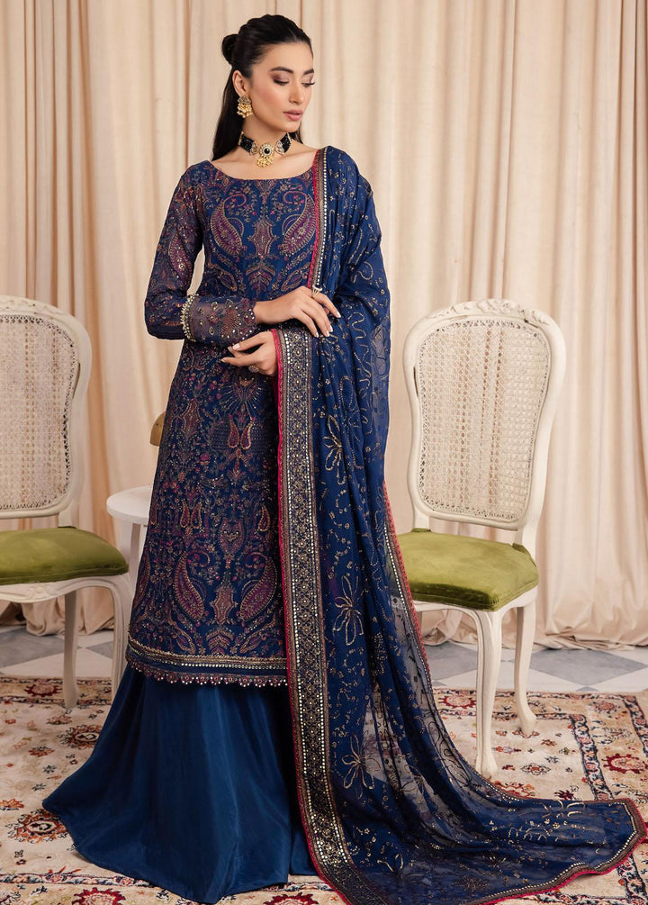 Iznik Embroidered Chiffon Suits Unstitched 3 Piece IZ24 CC 34 Ashah - Luxury Collection