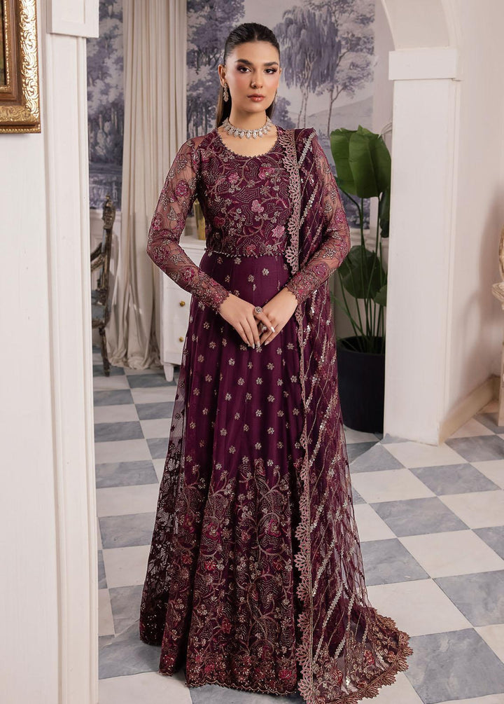 Iznik Embroidered Net Suits Unstitched 3 Piece IZ24 CC 37 Aida - Luxury Collection