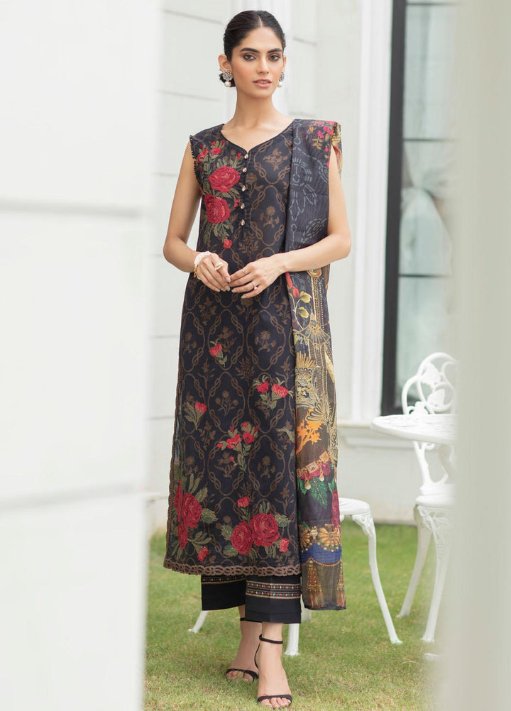 Iznik Embroidered Lawn Suits Unstitched 3 Piece IZ21EF 06 Black Beauty - Festive Collection