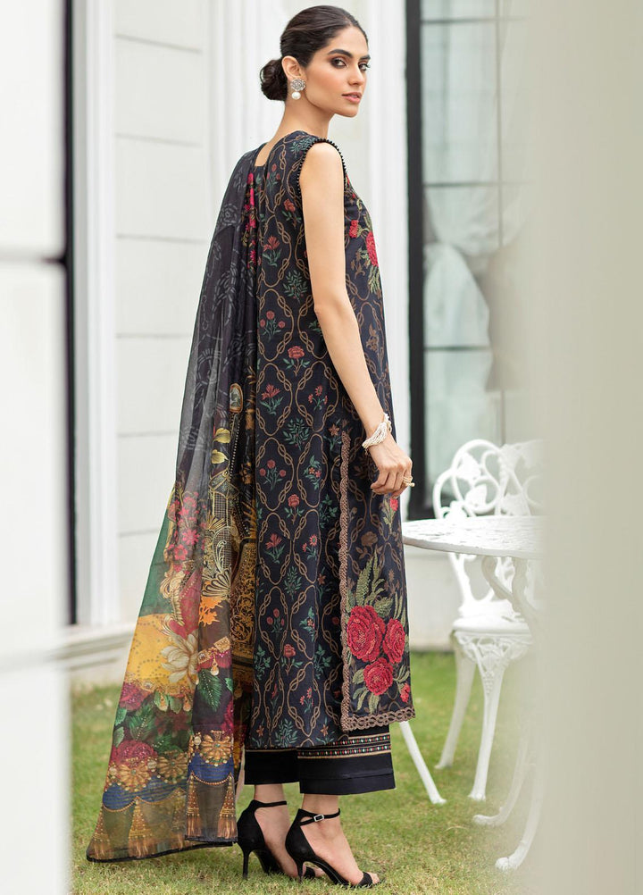 Iznik Embroidered Lawn Suits Unstitched 3 Piece IZ21EF 06 Black Beauty - Festive Collection