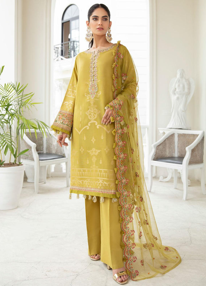 Iznik Embroidered Lawn Suits Unstitched 3 Piece IZ21EF 13 Lemon Yellow - Festive Collection