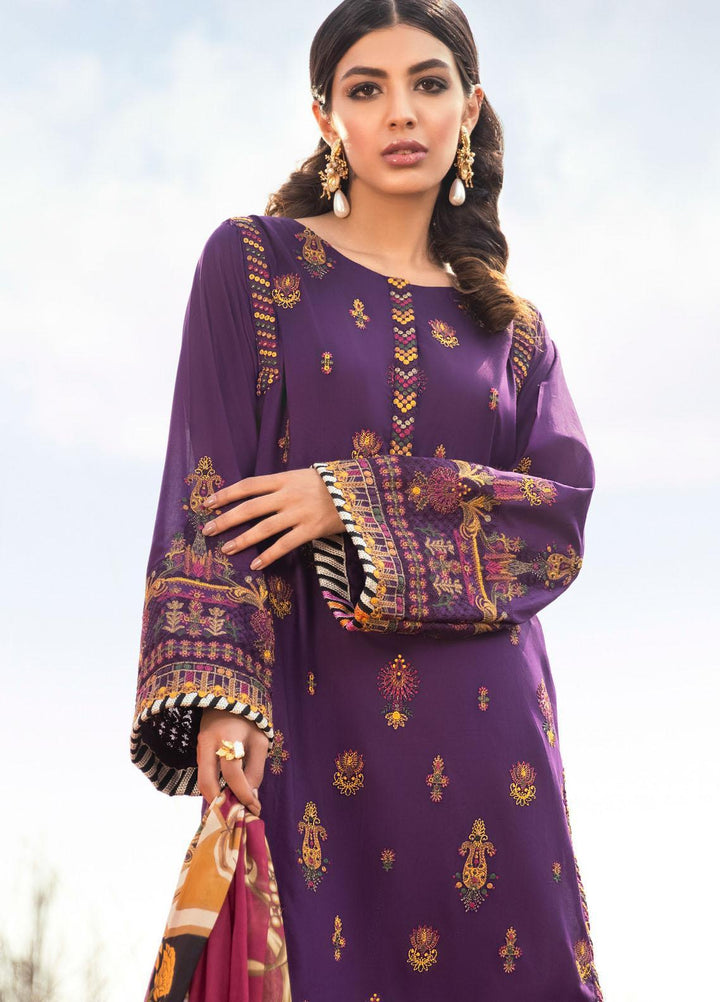 Iznik Embroidered Lawn Suits Unstitched 3 Piece IZ21L 03 Horizon - Luxury Collection