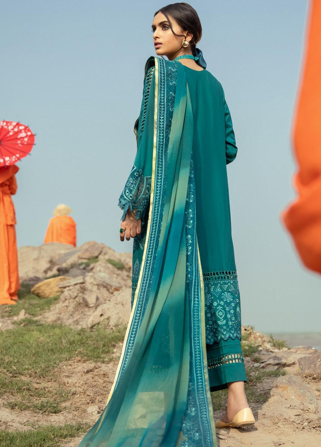 Iznik Embroidered Lawn Suits Unstitched 3 Piece IZ21L 07 Neptune - Luxury Collection