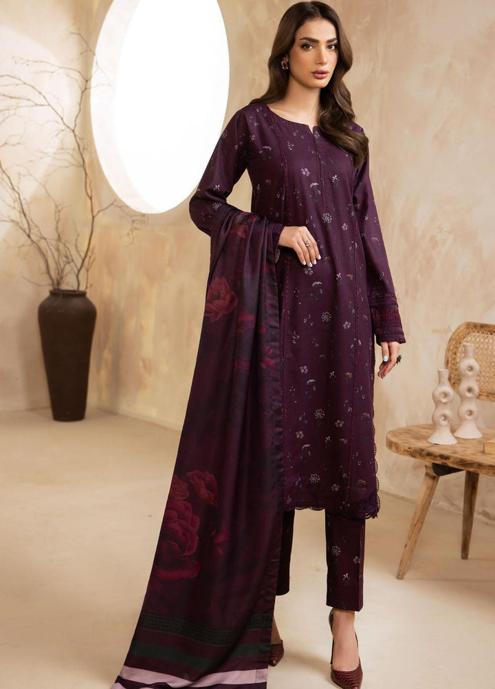 Iznik Embroidered Khaddar Suits Unstitched 3 Piece IZ23LW ILW 12 Inkling - Winter Collection