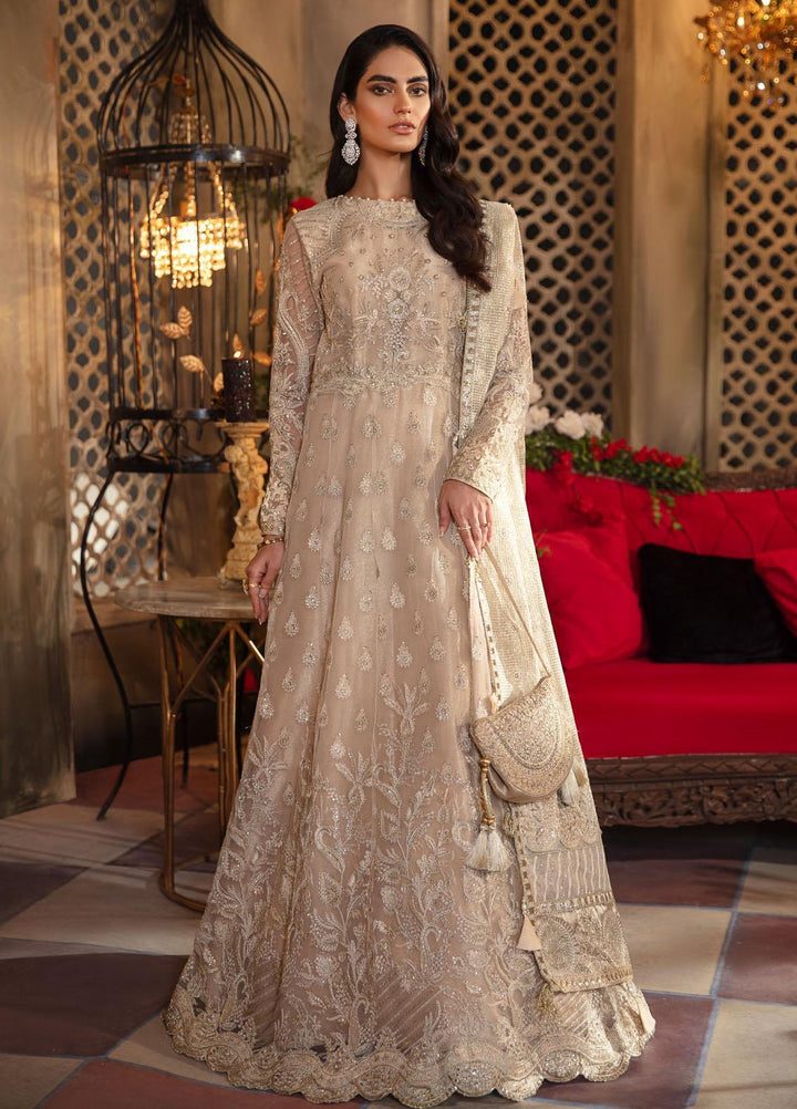 Iznik Embroidered Net Suits Unstitched 3 Piece IZ21M IMC-06 CANDLE LIGHT - Luxury Formals Collection