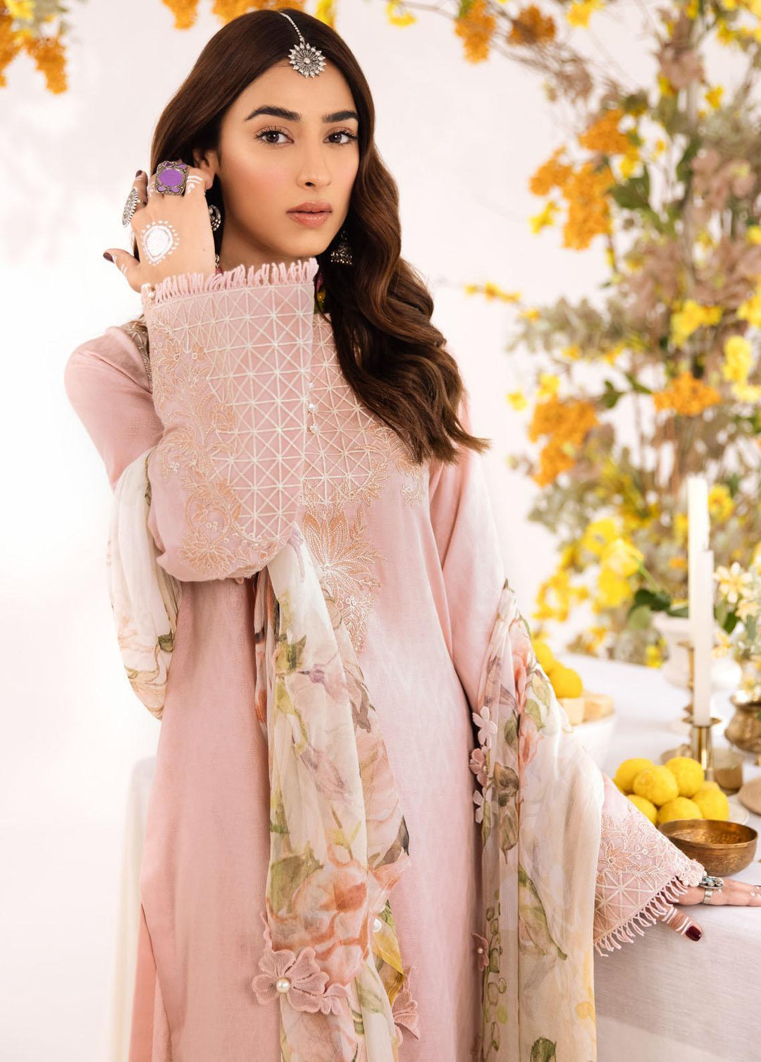 Iznik Embroidered Lawn Suits Unstitched 3 Piece IZ23E IE-02 Nazaha - Eid Collection