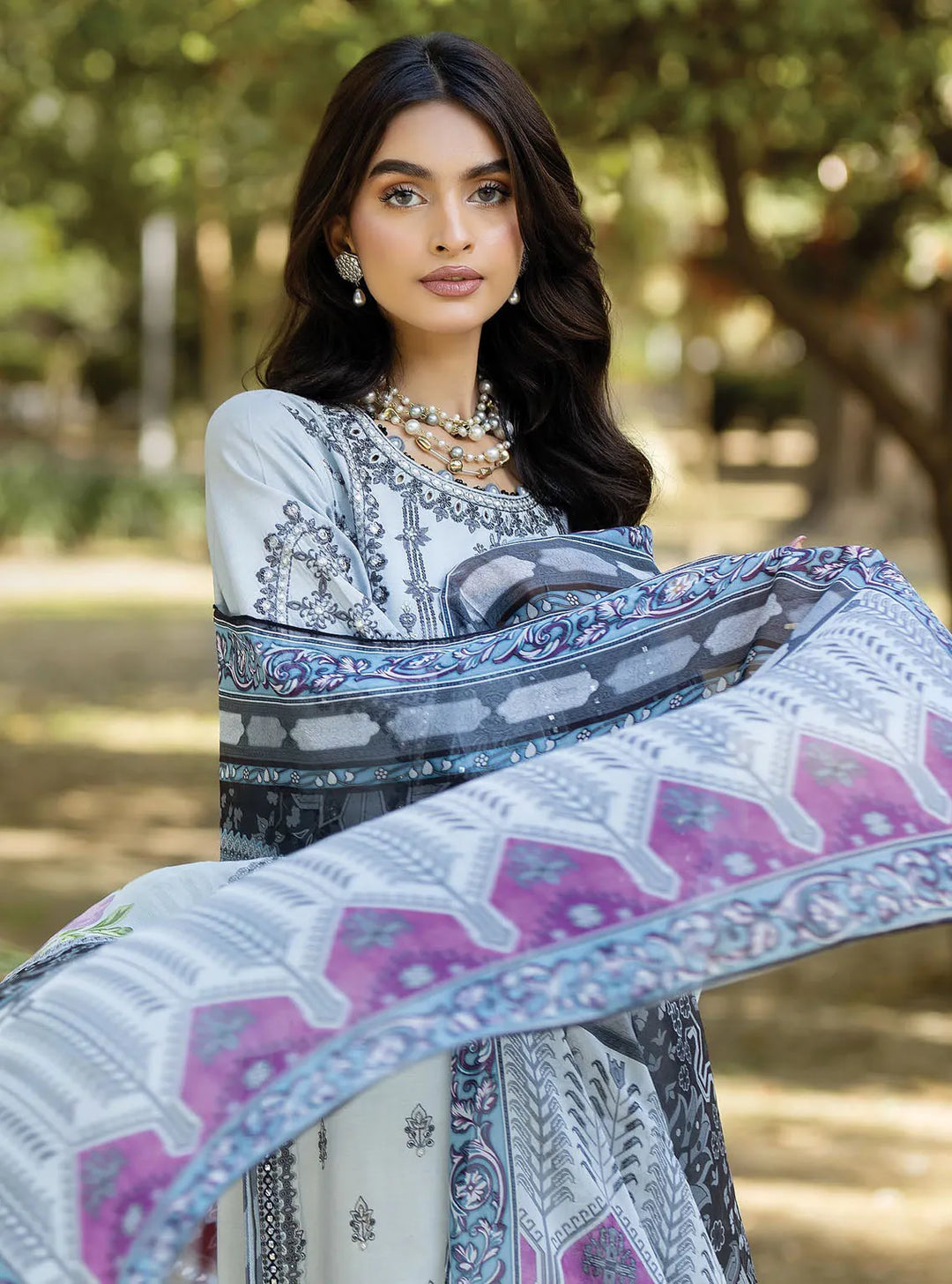 Jaan-E-Adaa By Imrozia Premium Embroidered Lawn Suit Unstitched 3 Piece IMP24J IPL-02 Rooh - Summer Collection