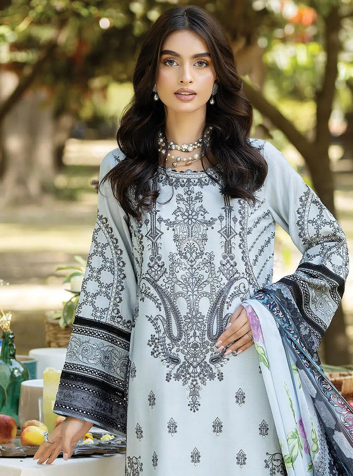 Jaan-E-Adaa By Imrozia Premium Embroidered Lawn Suit Unstitched 3 Piece IMP24J IPL-02 Rooh - Summer Collection