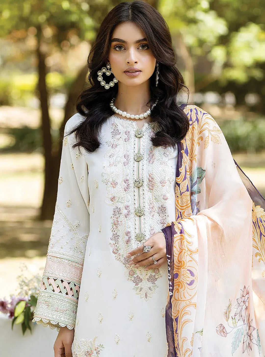Jaan-E-Adaa By Imrozia Premium Embroidered Lawn Suit Unstitched 3 Piece IMP24J IPL-03 Zebaish - Summer Collection