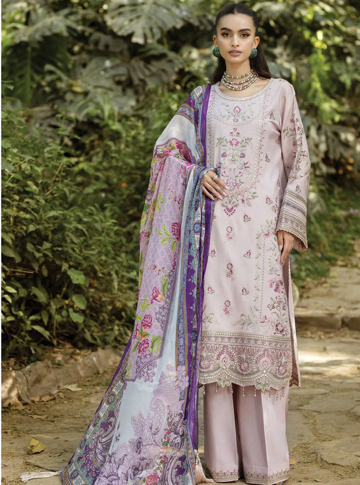 Jaan-E-Adaa By Imrozia Premium Embroidered Lawn Suit Unstitched 3 Piece IMP24J IPL-05 Afsana-e-Dil - Summer Collection