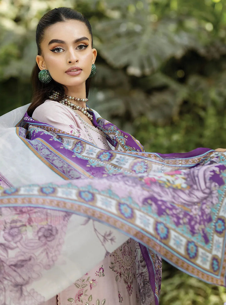 Jaan-E-Adaa By Imrozia Premium Embroidered Lawn Suit Unstitched 3 Piece IMP24J IPL-05 Afsana-e-Dil - Summer Collection