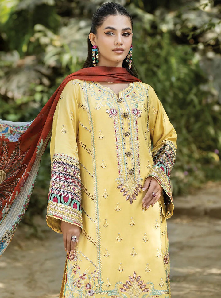Jaan-E-Adaa By Imrozia Premium Embroidered Lawn Suit Unstitched 3 Piece IMP24J IPL-06 Tabassum - Summer Collection