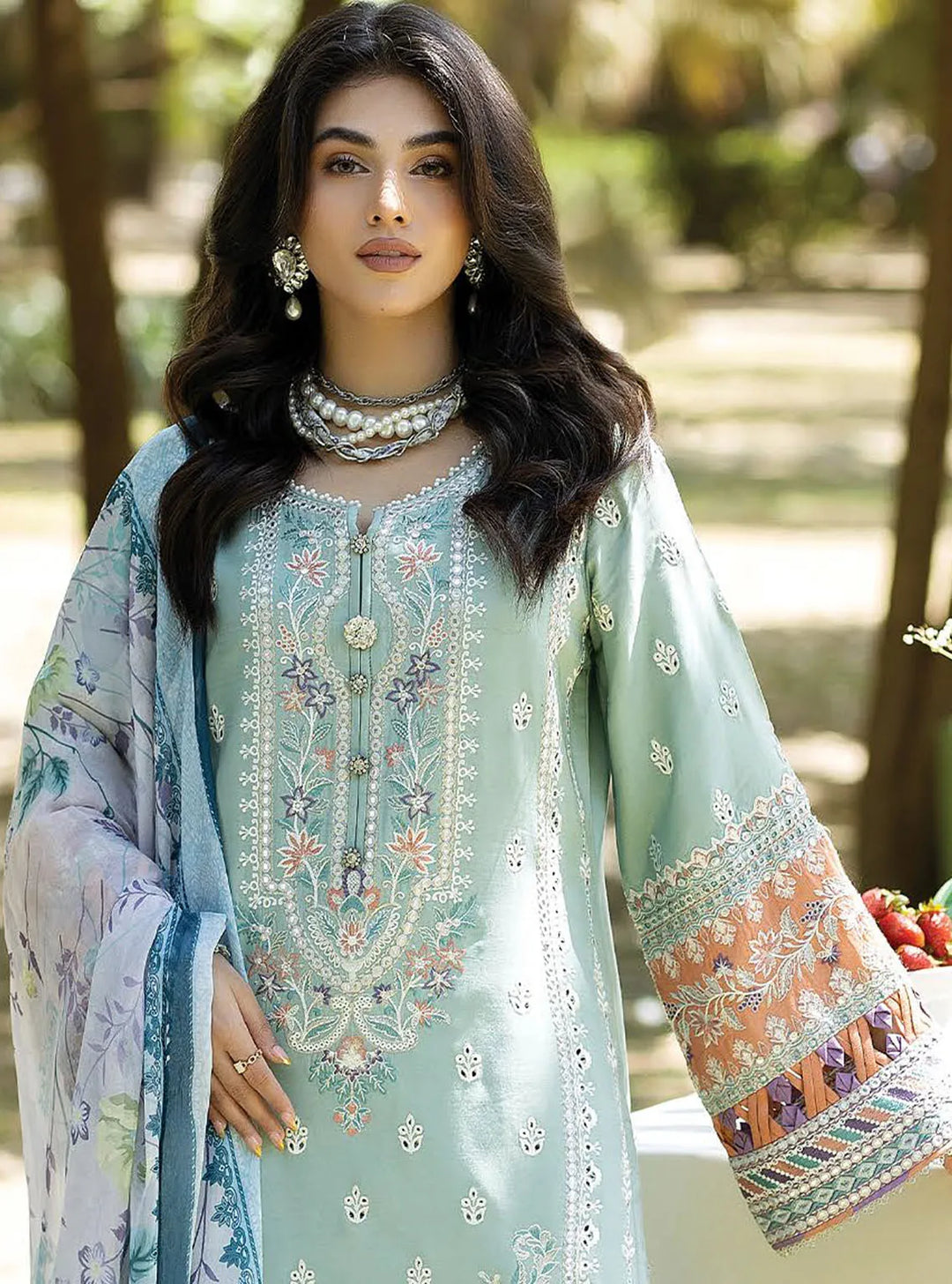 Jaan-E-Adaa By Imrozia Premium Embroidered Lawn Suit Unstitched 3 Piece IMP24J IPL-09 Gul - Summer Collection