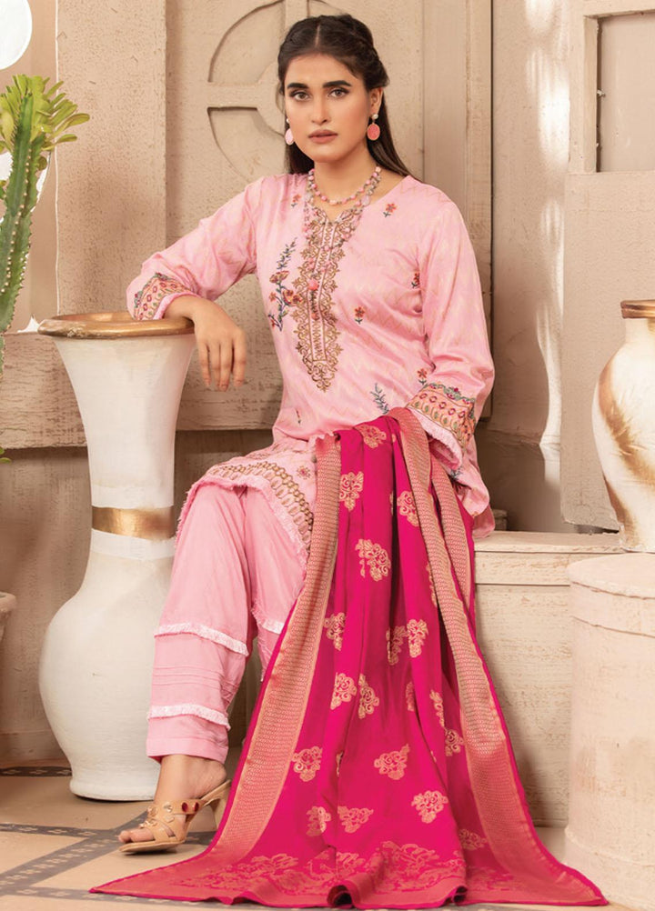 Jacquard Banarsi by MTF Embroidered Jacquard Banarsi Viscose Suits Unstitched 3 Piece MTF21JV D-05 - Winter Collection