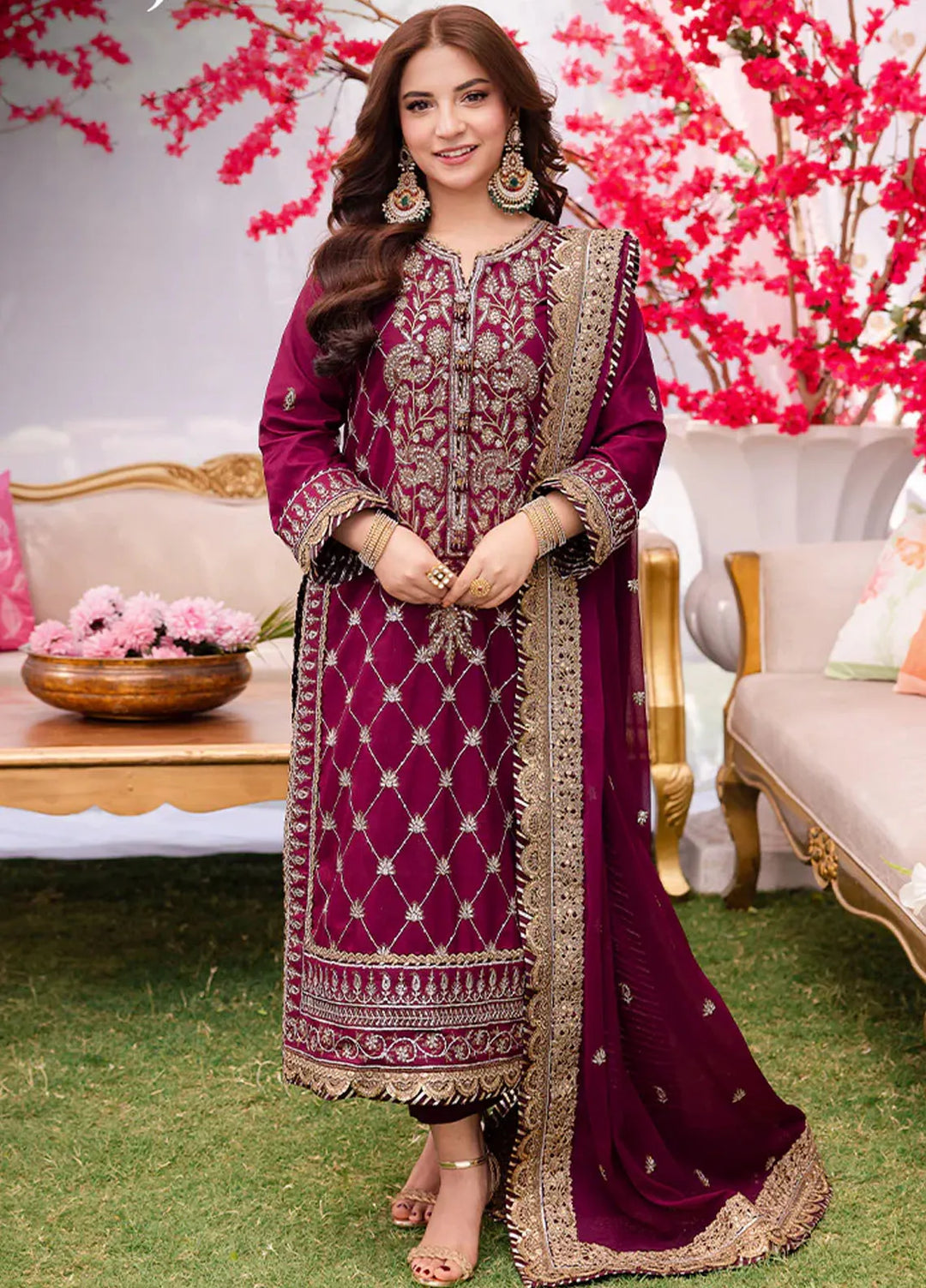 Jag Mag By Asim Jofa Embroidered Lawn Suit Unstitched 3 Piece AJ24J AJMJ-03 - Festive Collection