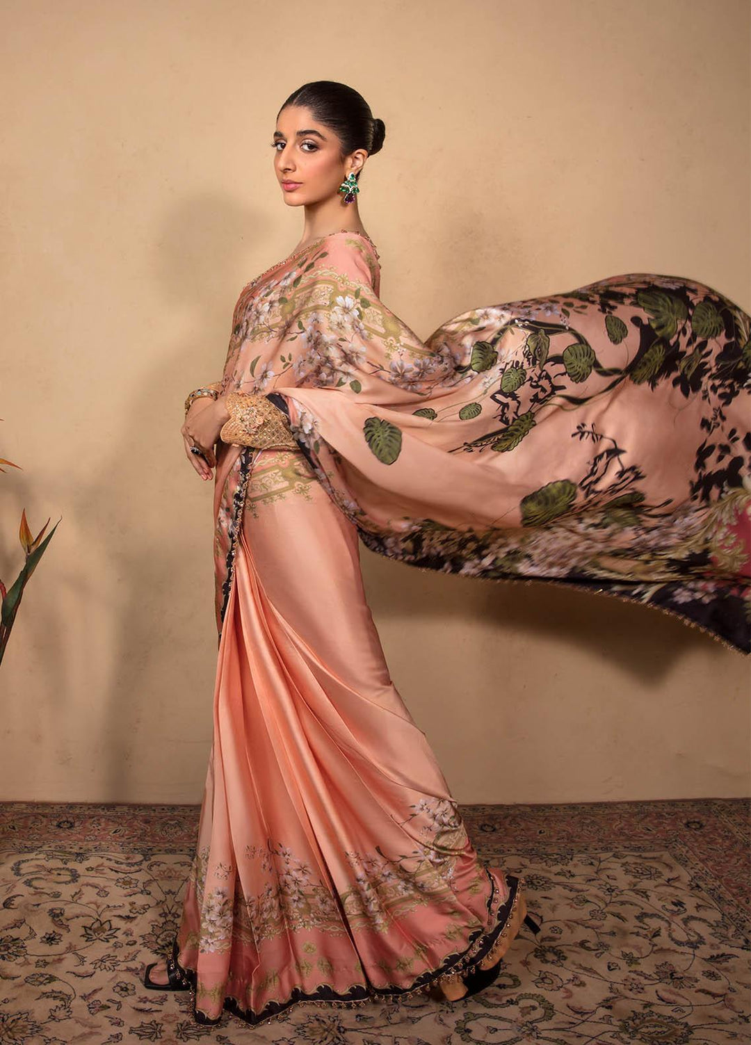 Jahan Aara By Nayab Embroidered   Unstitched Saree NB23JA NS-005 Mira - Premium Collection