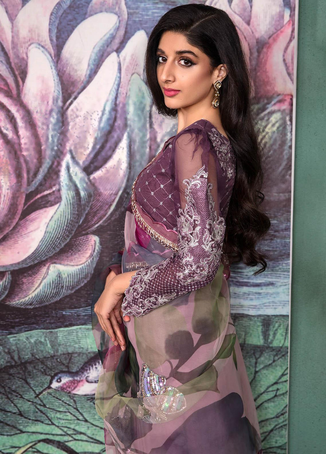 Jahan Aara By Nayab Embroidered   Unstitched Saree NB23JA NS-006 ASHNA - Premium Collection