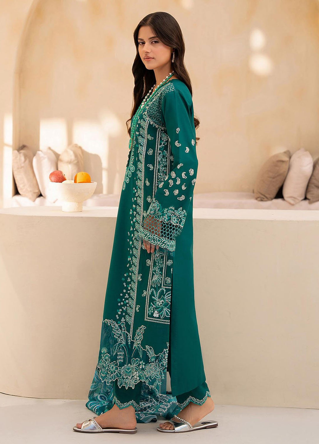 Jahan by Rajbari Embroidered Lawn Suits Unstitched 3 Piece RB25JPF D-5 A Rina - Summer Collection