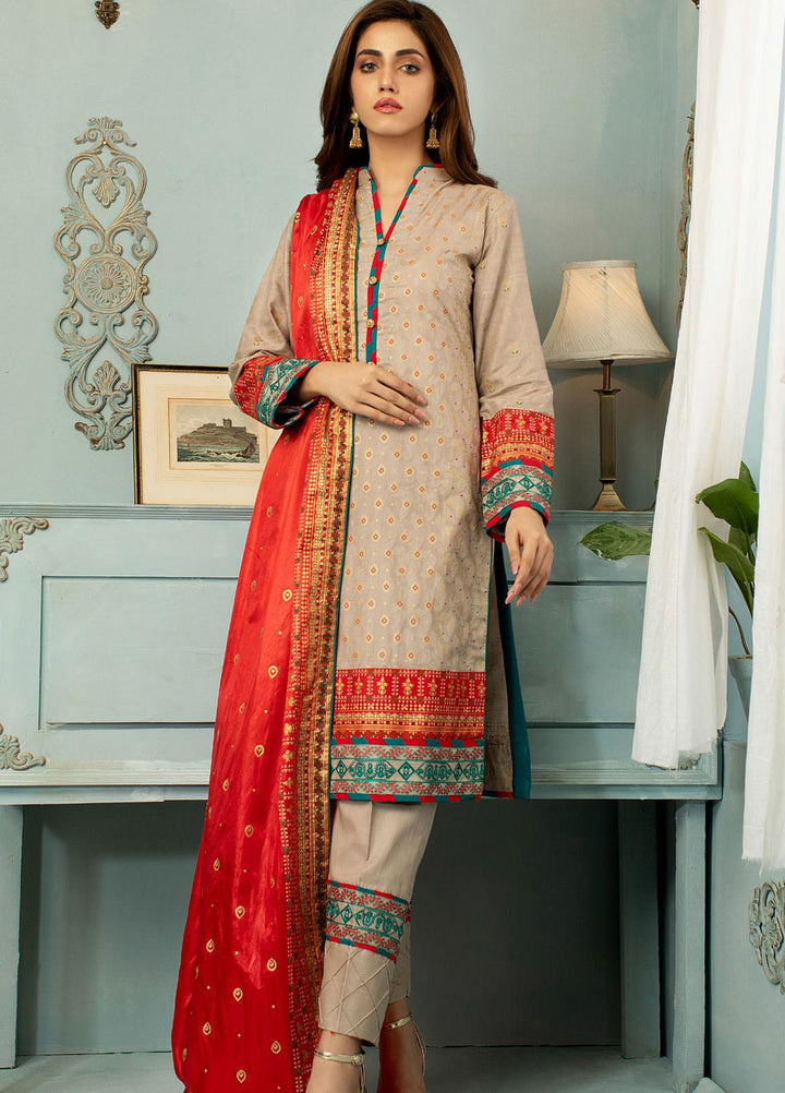Jahan Casuals by AB Textiles Embroidered Lawn Suits Unstitched 3 Piece AB21JCL JC2-01 Rouge - Summer Collection