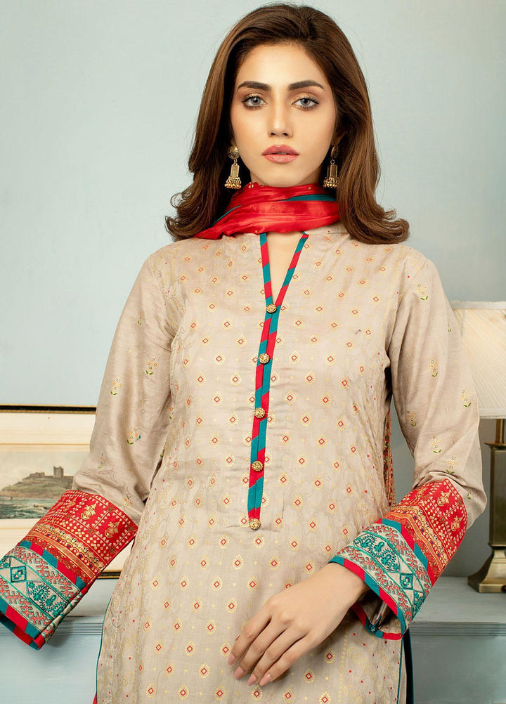 Jahan Casuals by AB Textiles Embroidered Lawn Suits Unstitched 3 Piece AB21JCL JC2-01 Rouge - Summer Collection