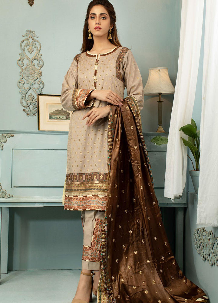 Jahan Casuals by AB Textiles Embroidered Lawn Suits Unstitched 3 Piece AB21JCL JC2-02 Marron - Summer Collection